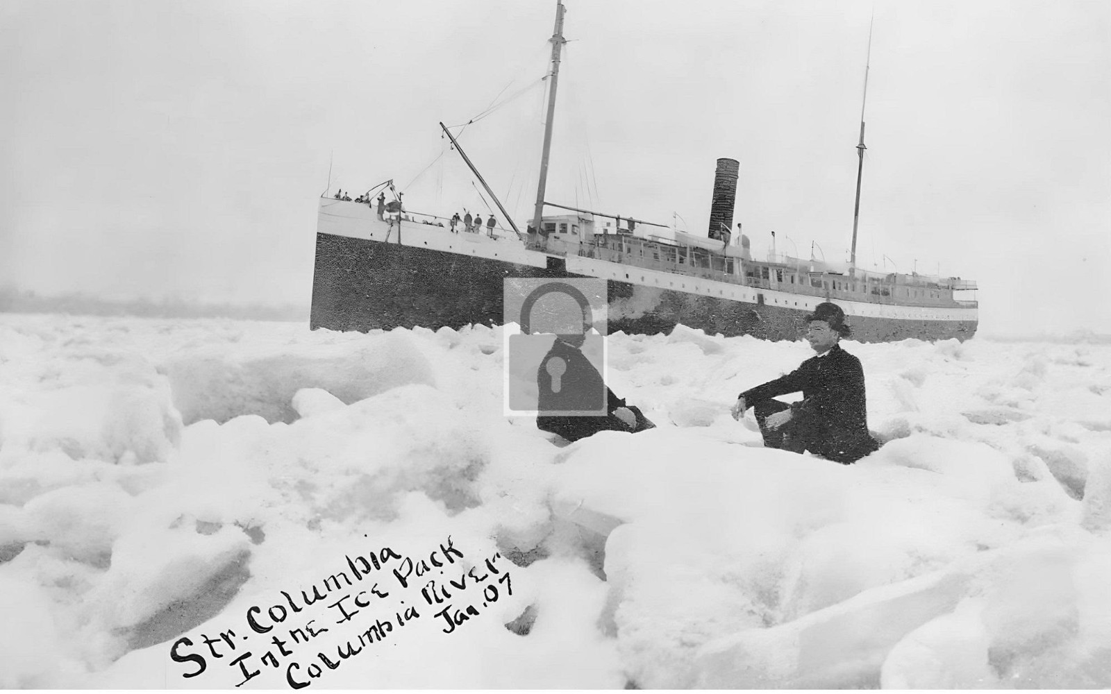 Steamer Ship SS Columbia In River Ice Pack - Reprint Steamer Ship SS Columbia In River Ice Pack - Reprint