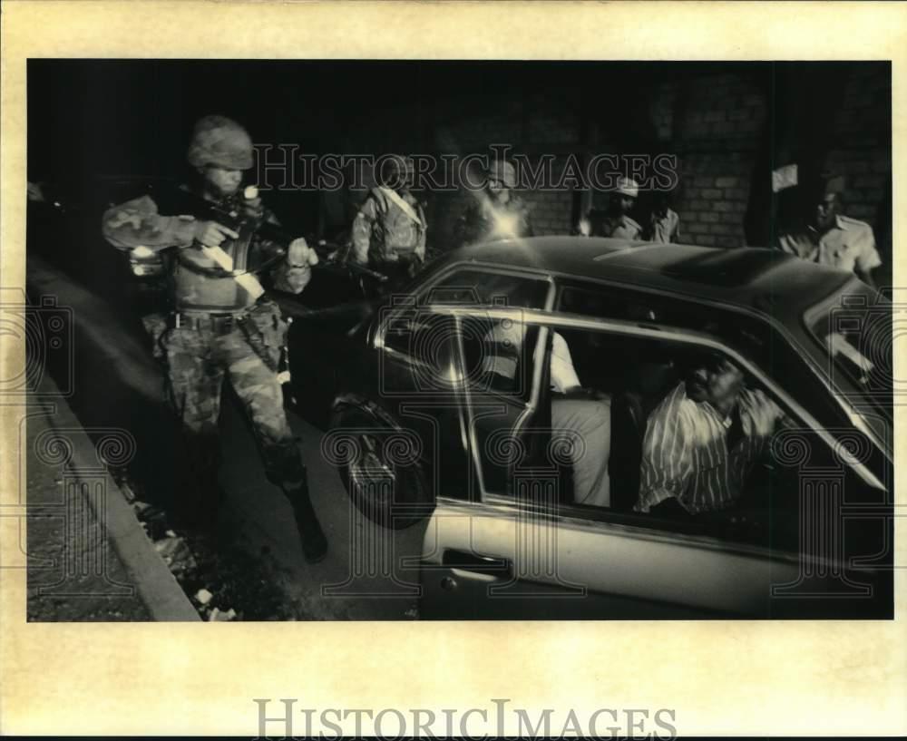 1994 Press Photo Carload of Haitians forced out of car at gunpoint by U.S. Army