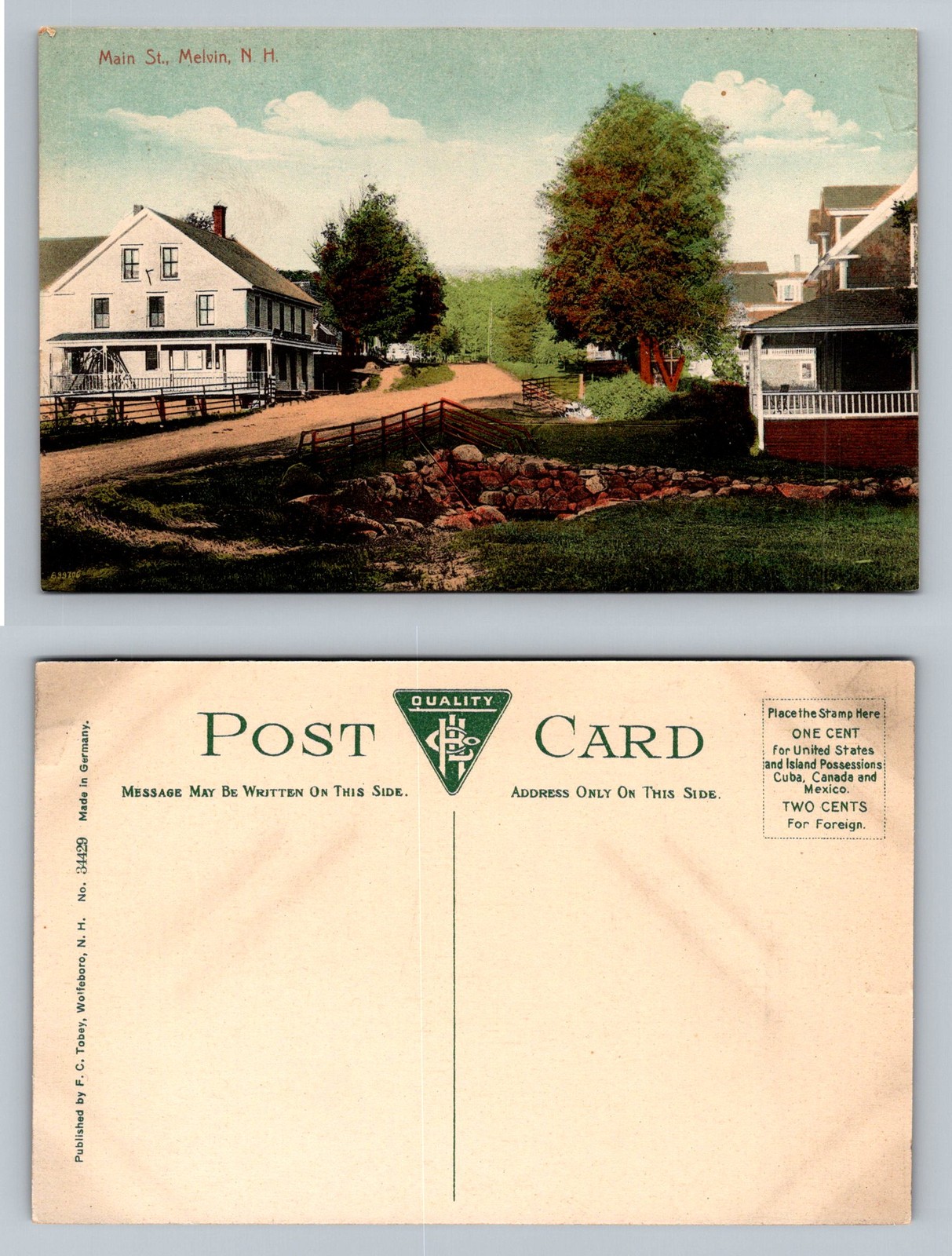 Melvin, NH-New Hampshire, Main Street Village Scene, Old Postal Vintage Postcard Melvin, NH-New Hampshire, Main Street Village Scene, Old Postal Vintage Postcard