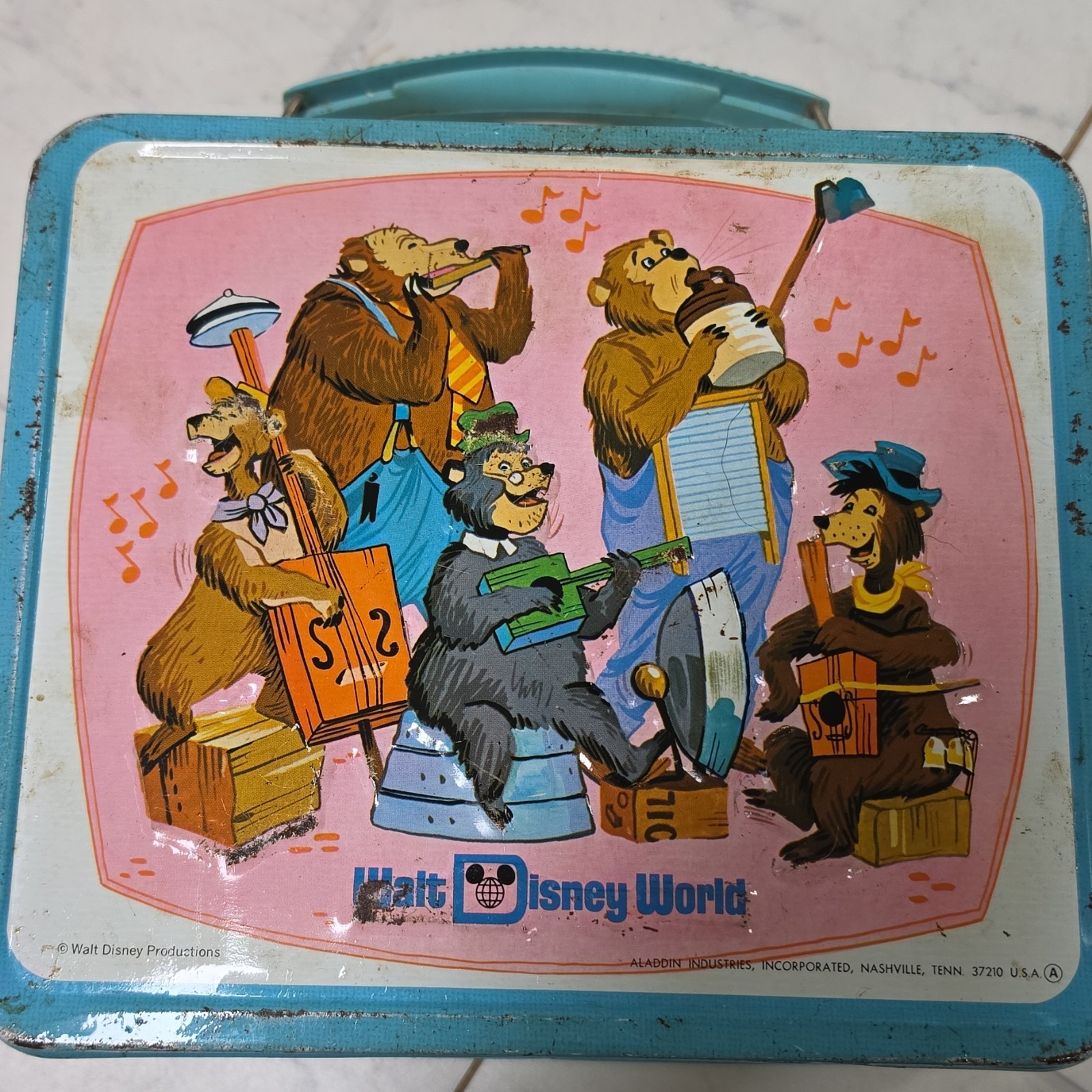 VINTAGE 1970'S WALT DISNEY WORLD ALADDIN METAL LUNCH BOX AUTHENTIC VINTAGE 1970'S WALT DISNEY WORLD ALADDIN METAL LUNCH BOX AUTHENTIC