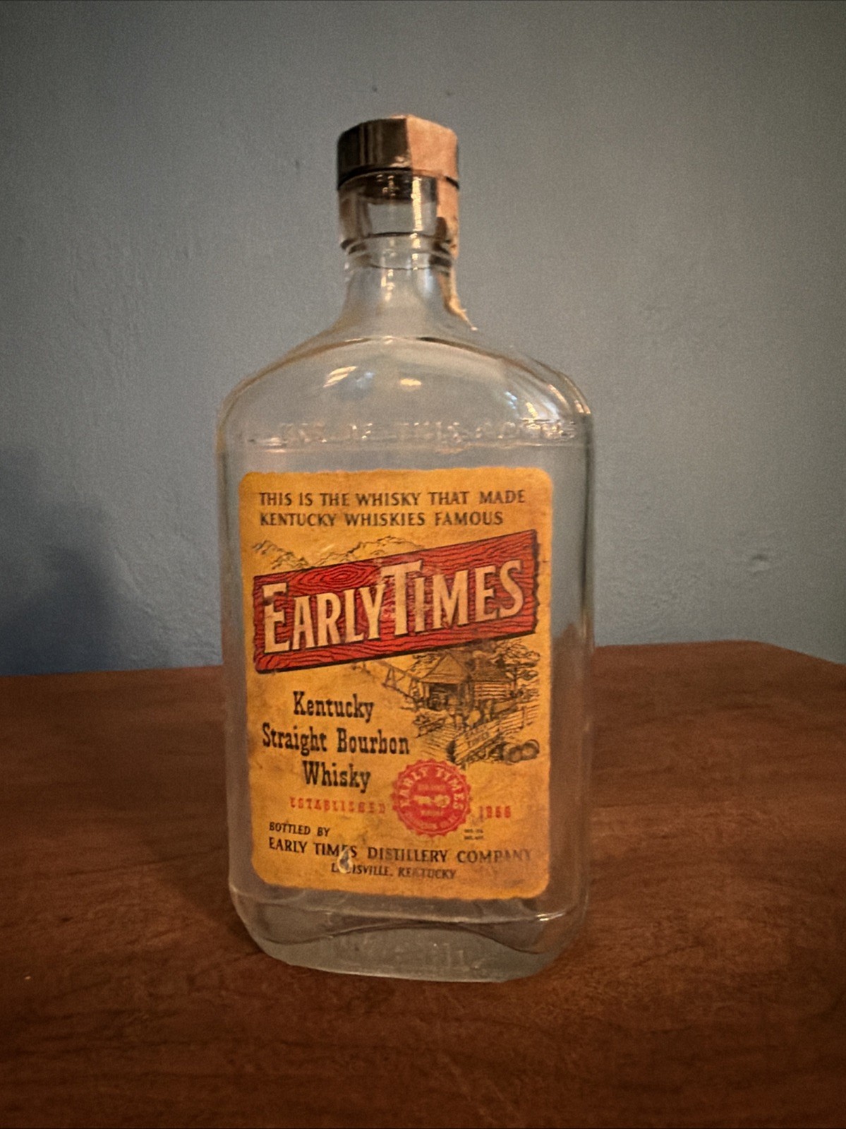 Early Times Straight Whiskey - Nelson County rare - Empty 1/10 pint