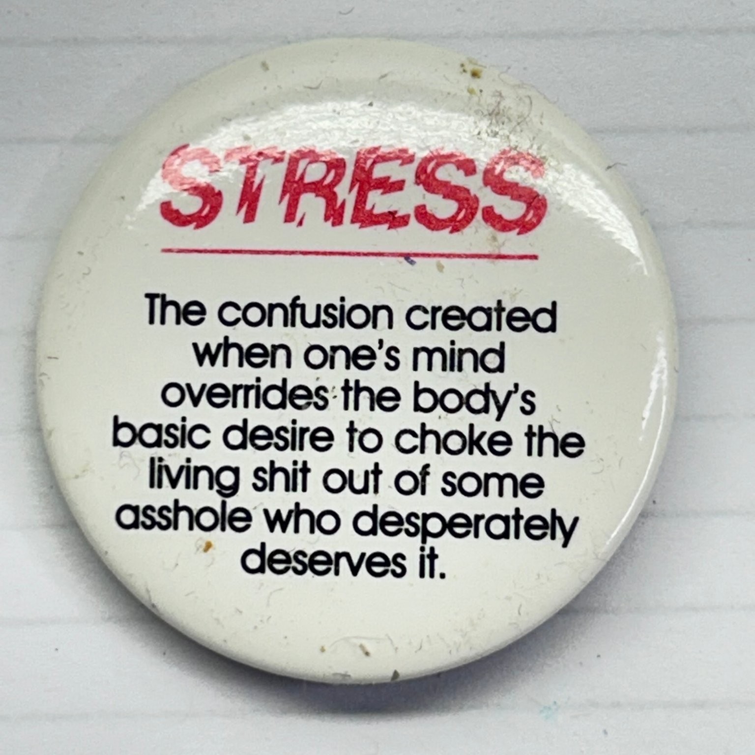 STRESS Definition Sarcastic Humor Pinback Button approx. 1.75\ STRESS Definition Sarcastic Humor Pinback Button approx. 1.75\