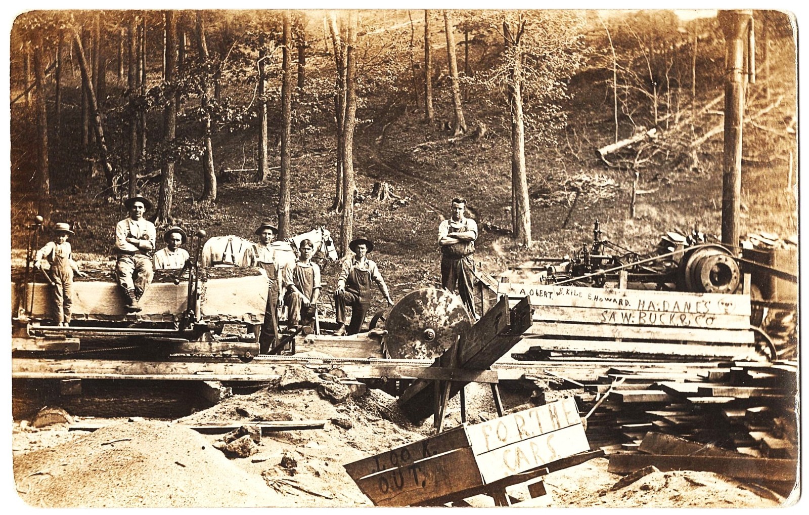 real photo Logging Lumber Crew Mill antique postcard RPPC real photo Logging Lumber Crew Mill antique postcard RPPC