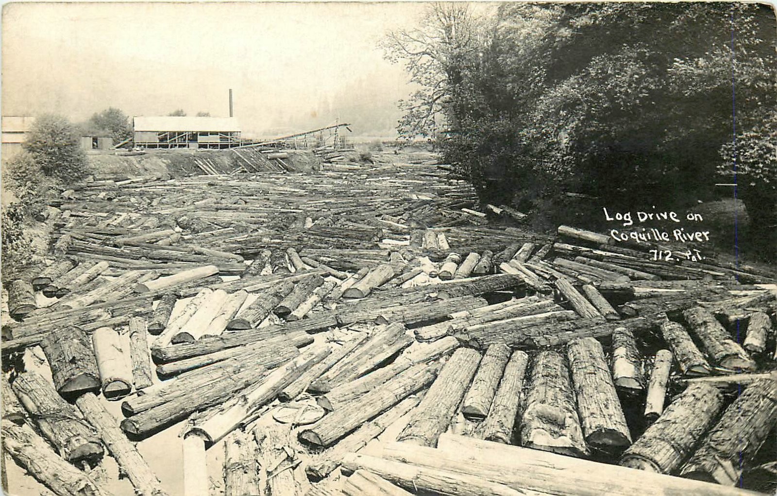 1940s Coquille River, Oregon Lumber Sawmill Patterson RPPC Postcard 26-2493 1940s Coquille River, Oregon Lumber Sawmill Patterson RPPC Postcard 26-2493