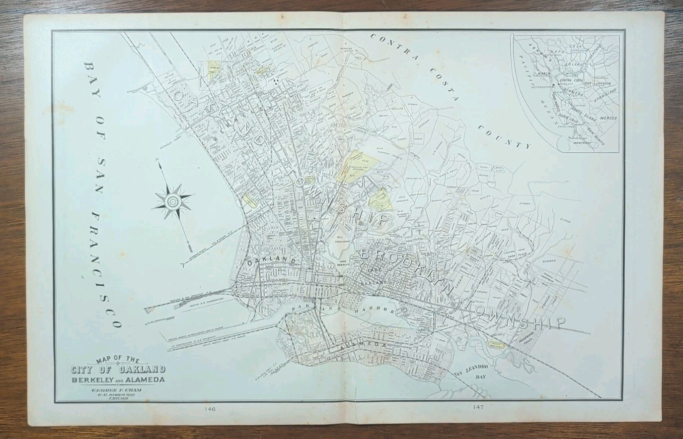 Vintage 1901 OAKLAND CA Map 22