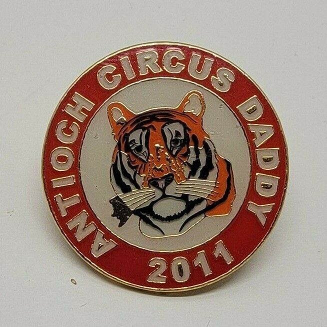 Antioch Circus Daddy 2011 Shriner Pin Back W/ Tiger Figure    Dayton Ohio