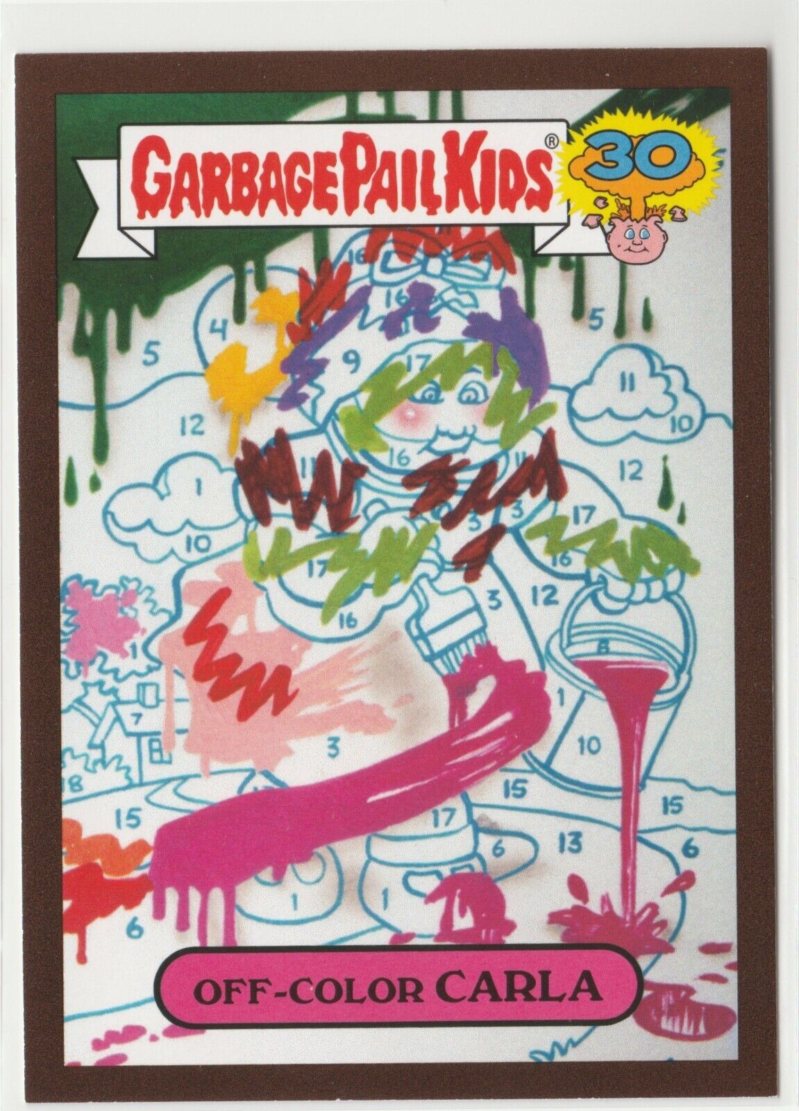 Garbage Pail Kids Off-Color Carla #3a RARE BROWN 2015 30th Anniversary GPK 3970