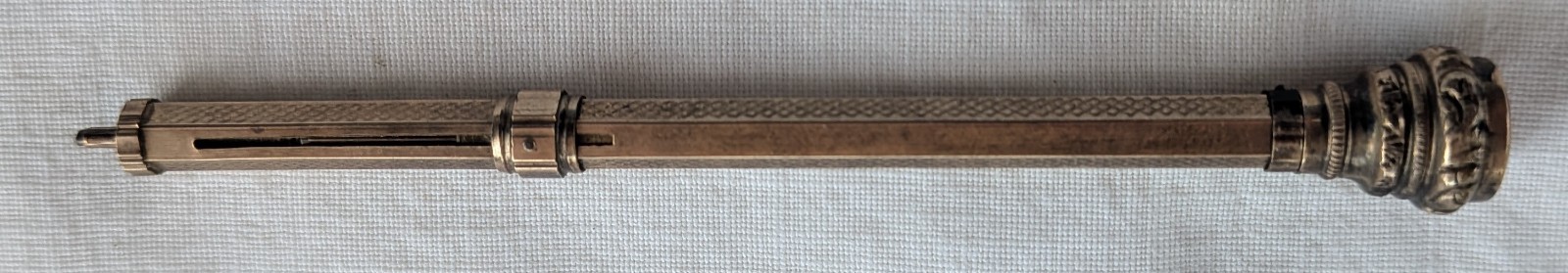 Antique Victorian Gold Propelling Mechanical Pencil Red Stone Top Antique Victorian Gold Propelling Mechanical Pencil Red Stone Top