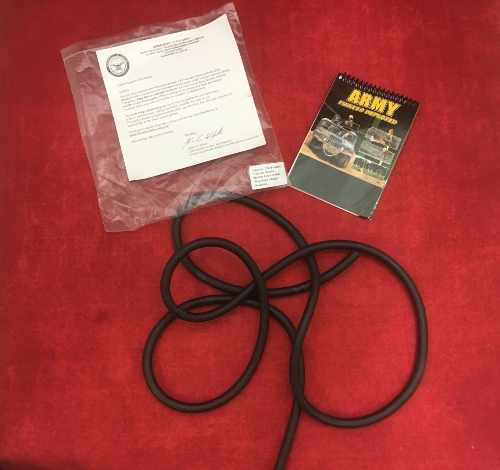 NEW Army Fitness Deployed Fitness While On The Go Natural Latex Resistance Band