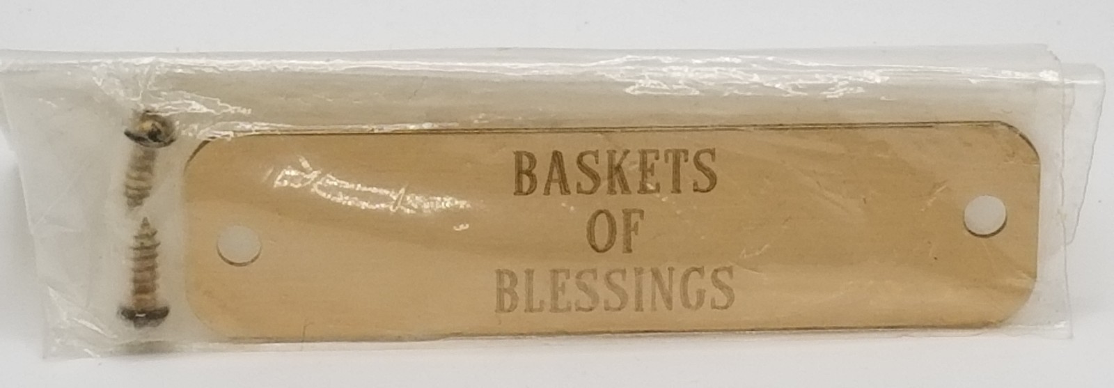 Vtg 2001 Longaberger Baskets of Blessings Brass Engraved Label w Screws NOS