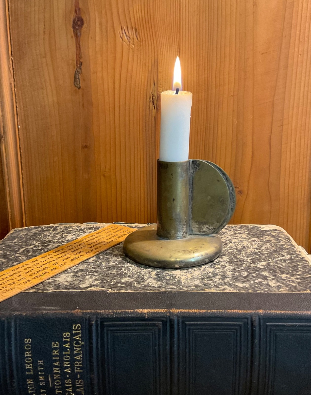 Vtg ALBERT REIMANN Candlestick BAUHAUS Deco 30s Germany brutalist patina
