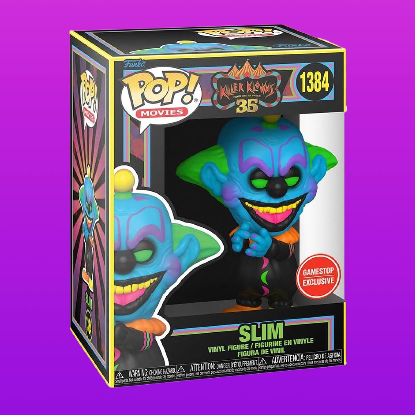 Killer Klowns Slim Blacklight Outer Space Exclusive Funko Pop 1384