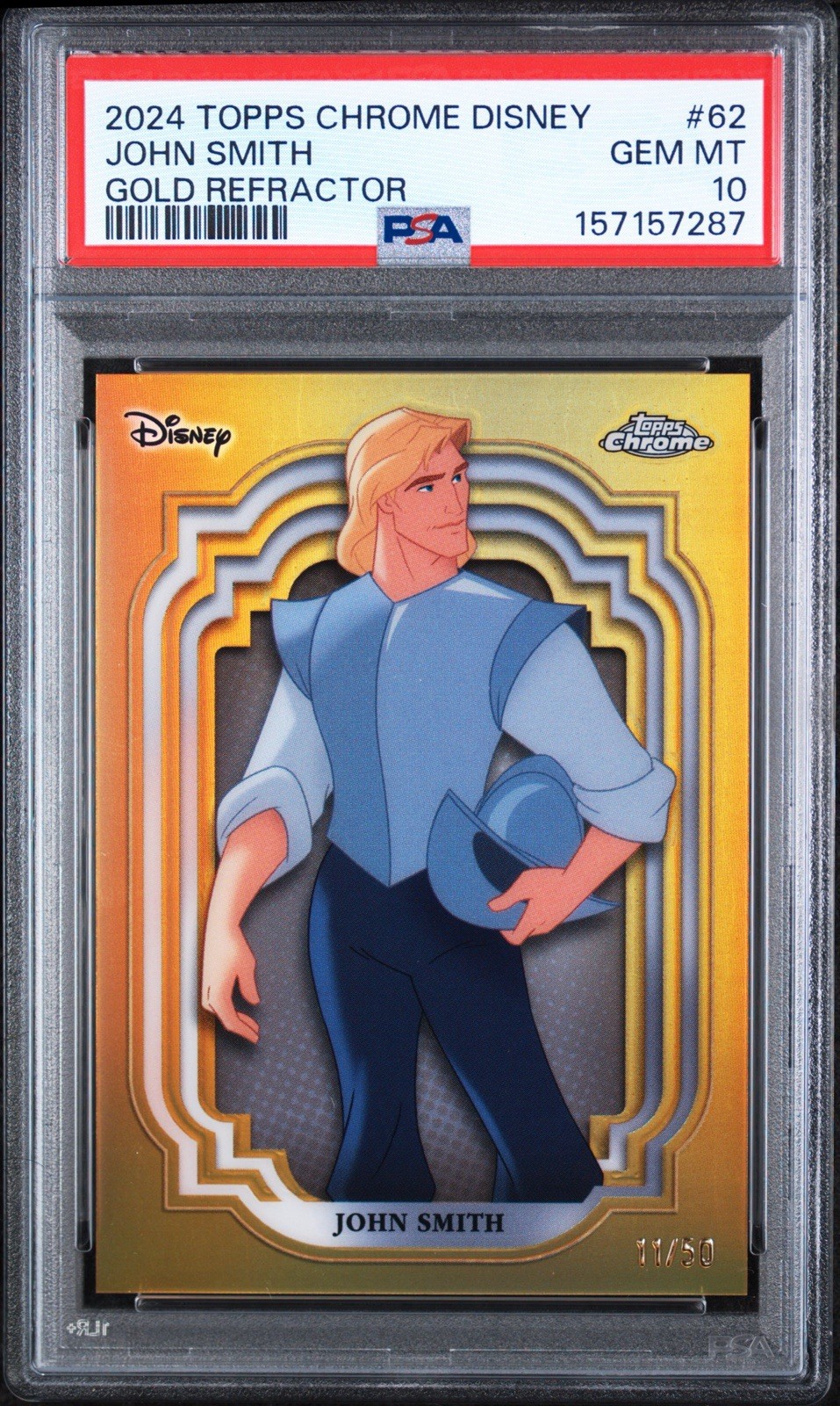 2024 Topps Chrome Disney John Smith Gold Refractor #/50 Pocahontas PSA 10 2024 Topps Chrome Disney John Smith Gold Refractor #/50 Pocahontas PSA 10