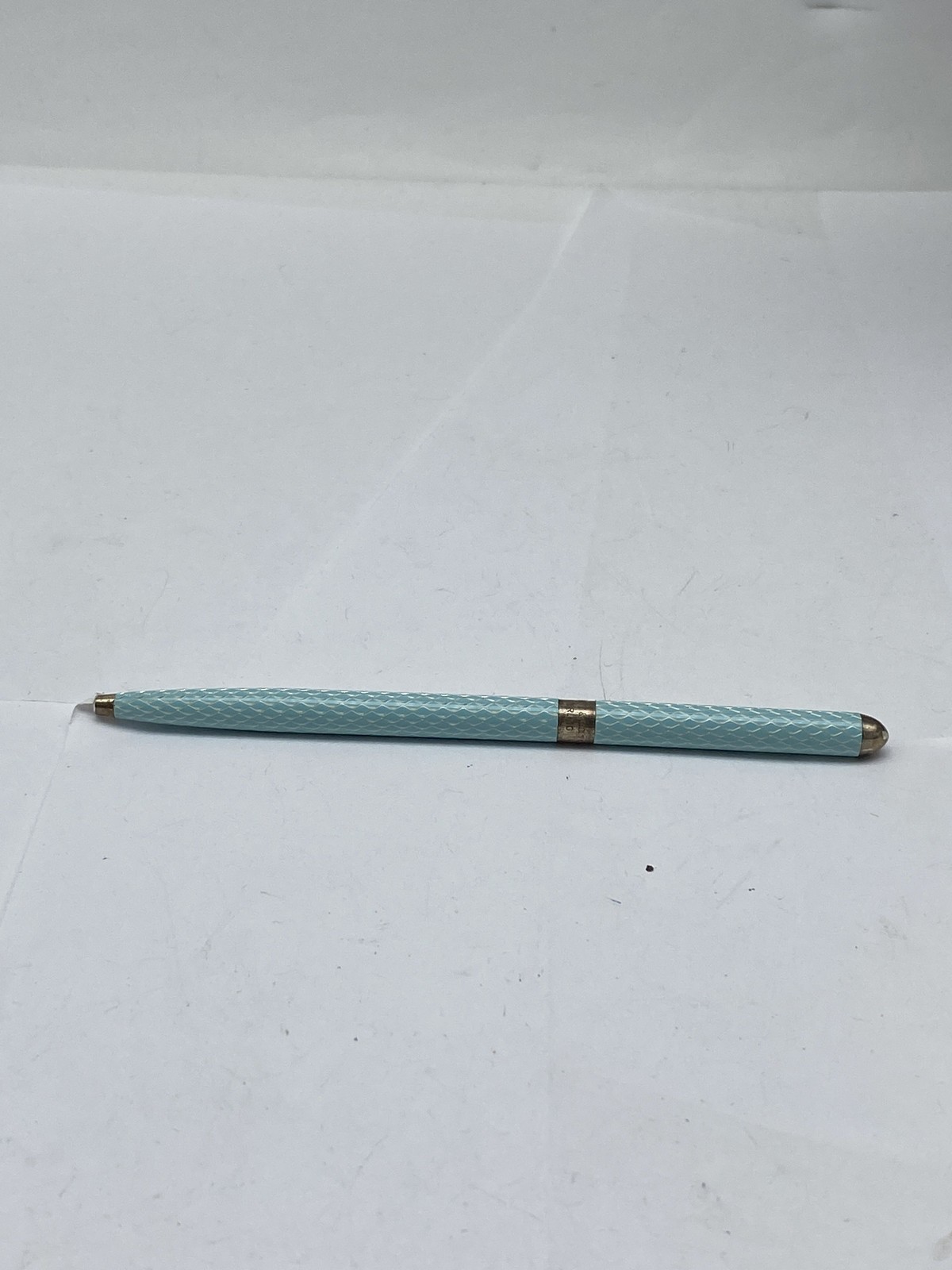 Vintage Tiffany & Co. Sterling Silver 925 Blue Guilloche Purse Pen Germany
