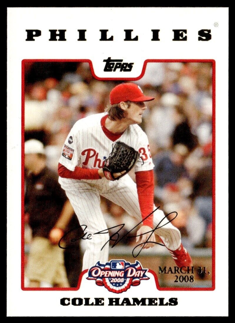 2008 Topps Opening Day Gold Cole Hamels 0123/2199 Philadelphia Phillies #16