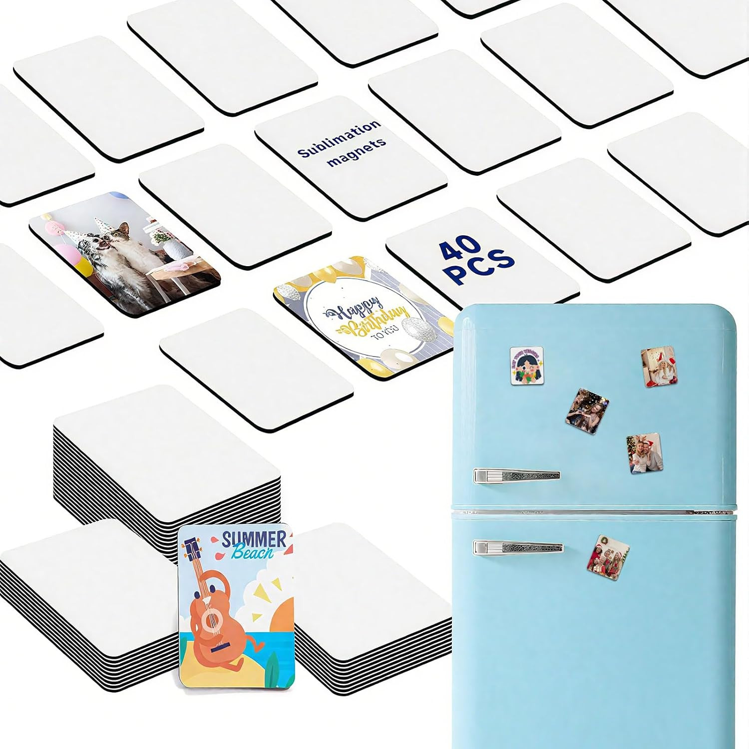 UJL 40Pcs Sublimation Magnet Blanks Custom Square Magnets (2.95 UJL 40Pcs Sublimation Magnet Blanks Custom Square Magnets (2.95