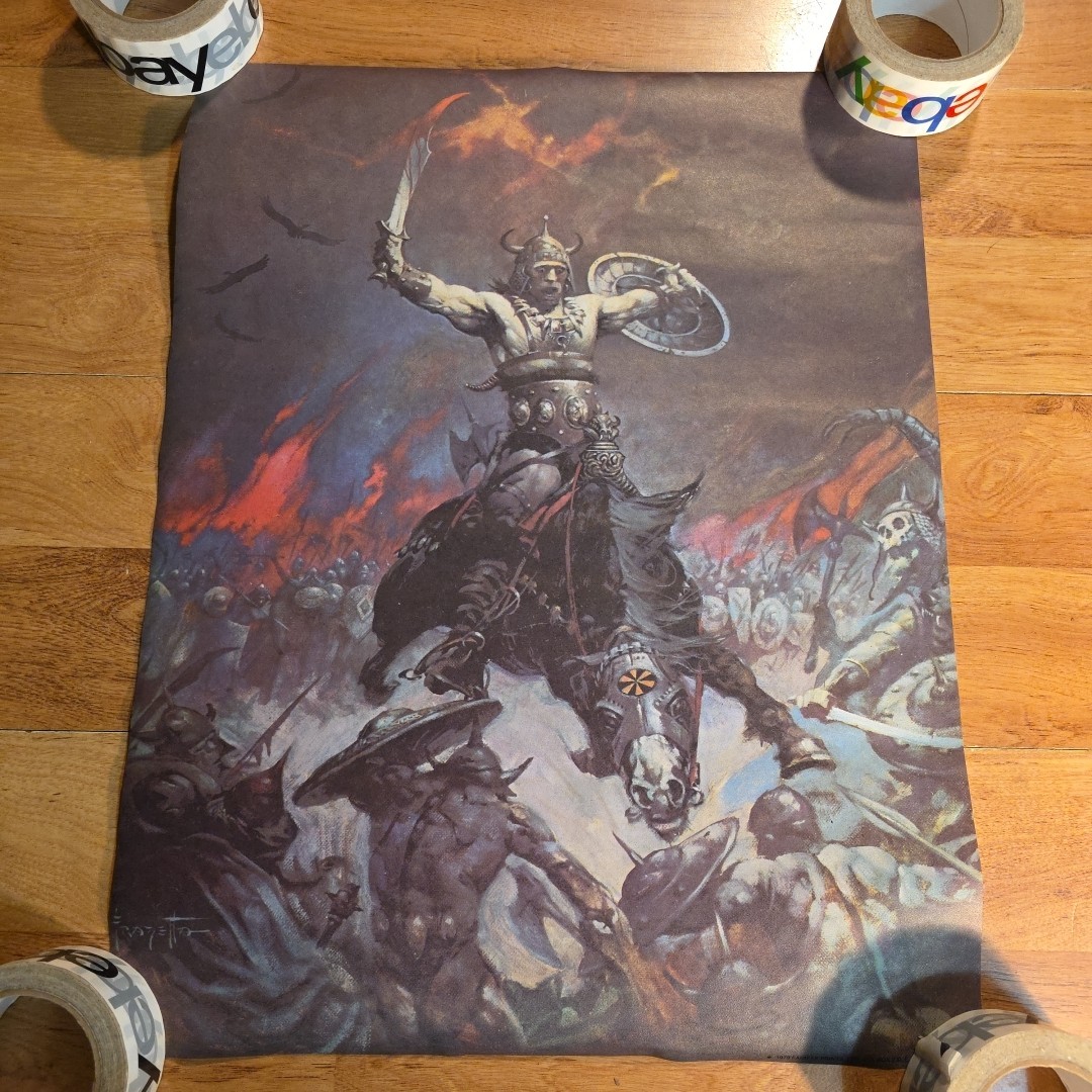 FRANK FRAZETTA Berserker FANTASY Fairfax Prints 18x23 Vintage 1979 conan