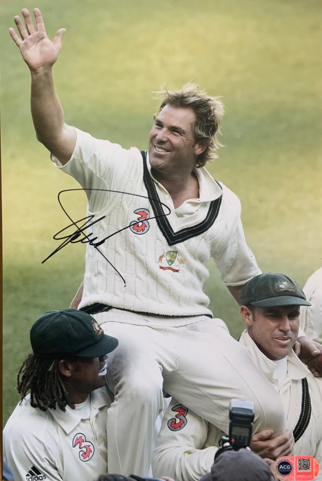 Shane Warne signed 12x8 photo U ACG CERTIFIED RACC Trusted Seller ACGCert COA