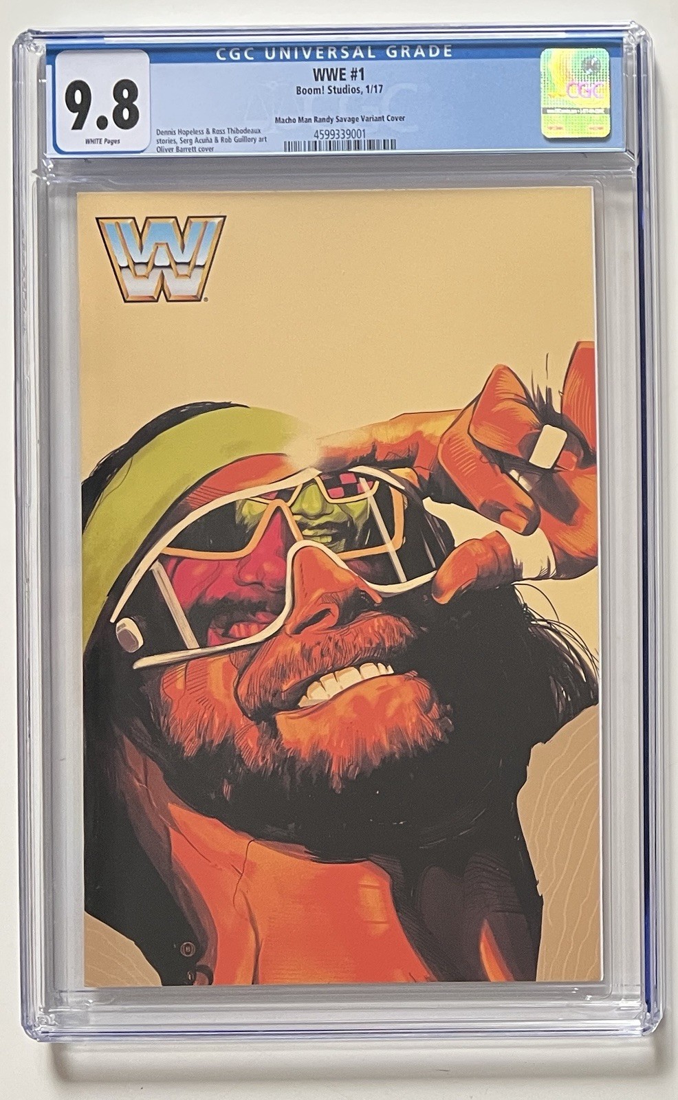 WWE #1 CGC 9.8 Macho Man Randy Savage Barrett 1:100 Variant 2017 WWE #1 CGC 9.8 Macho Man Randy Savage Barrett 1:100 Variant 2017