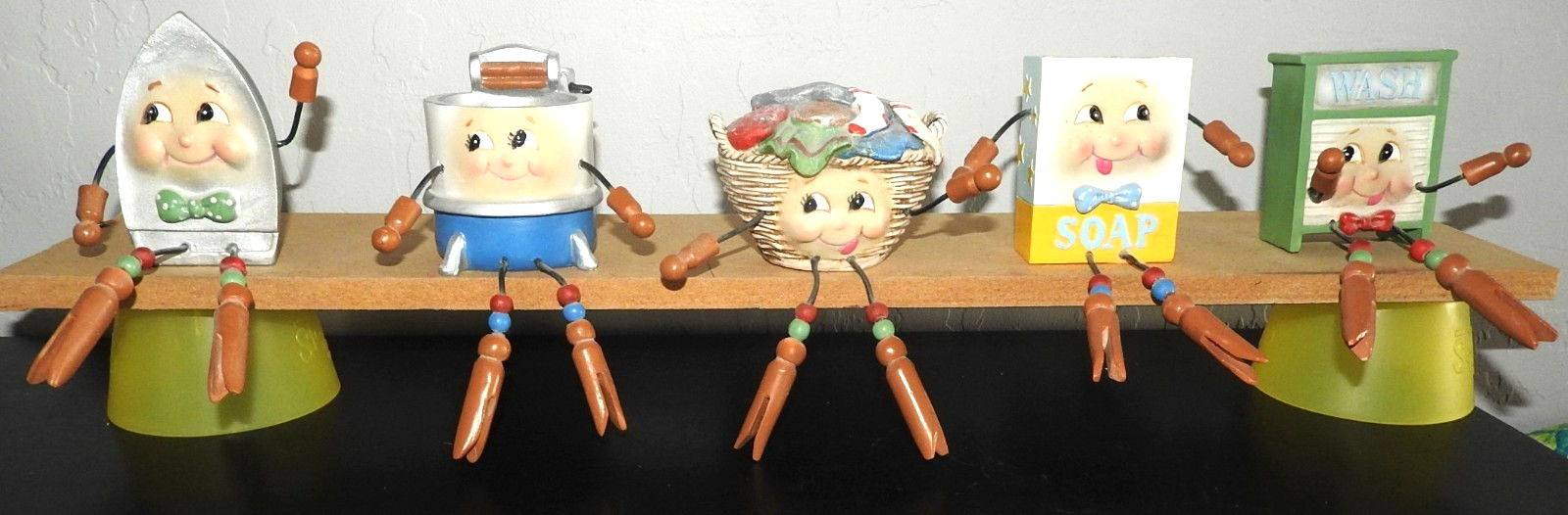 Vintage WMG Anthropomorphic Laundry Theme Shelf Sitters - Set of 5 Styles CUTE Vintage WMG Anthropomorphic Laundry Theme Shelf Sitters - Set of 5 Styles CUTE