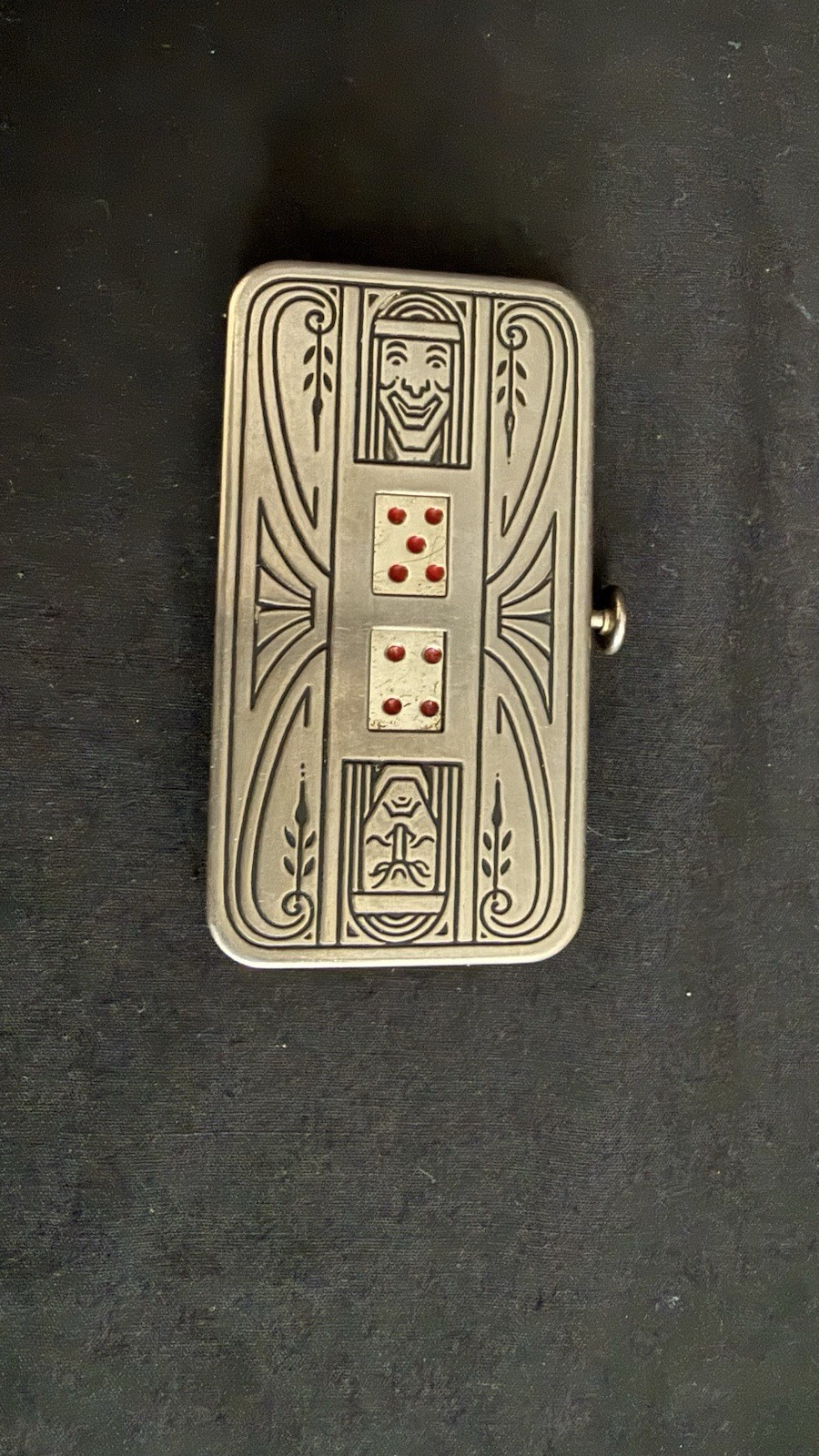Antique 1920's Art Deco Demley NY Mechanical Auto-Dice Pocket Game Working RARE