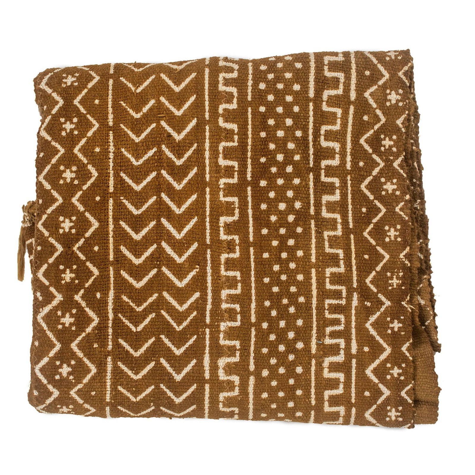 Caramel Brown Bogolan Mali Mud Cloth Troungoumbe Design African Cotton Handmade