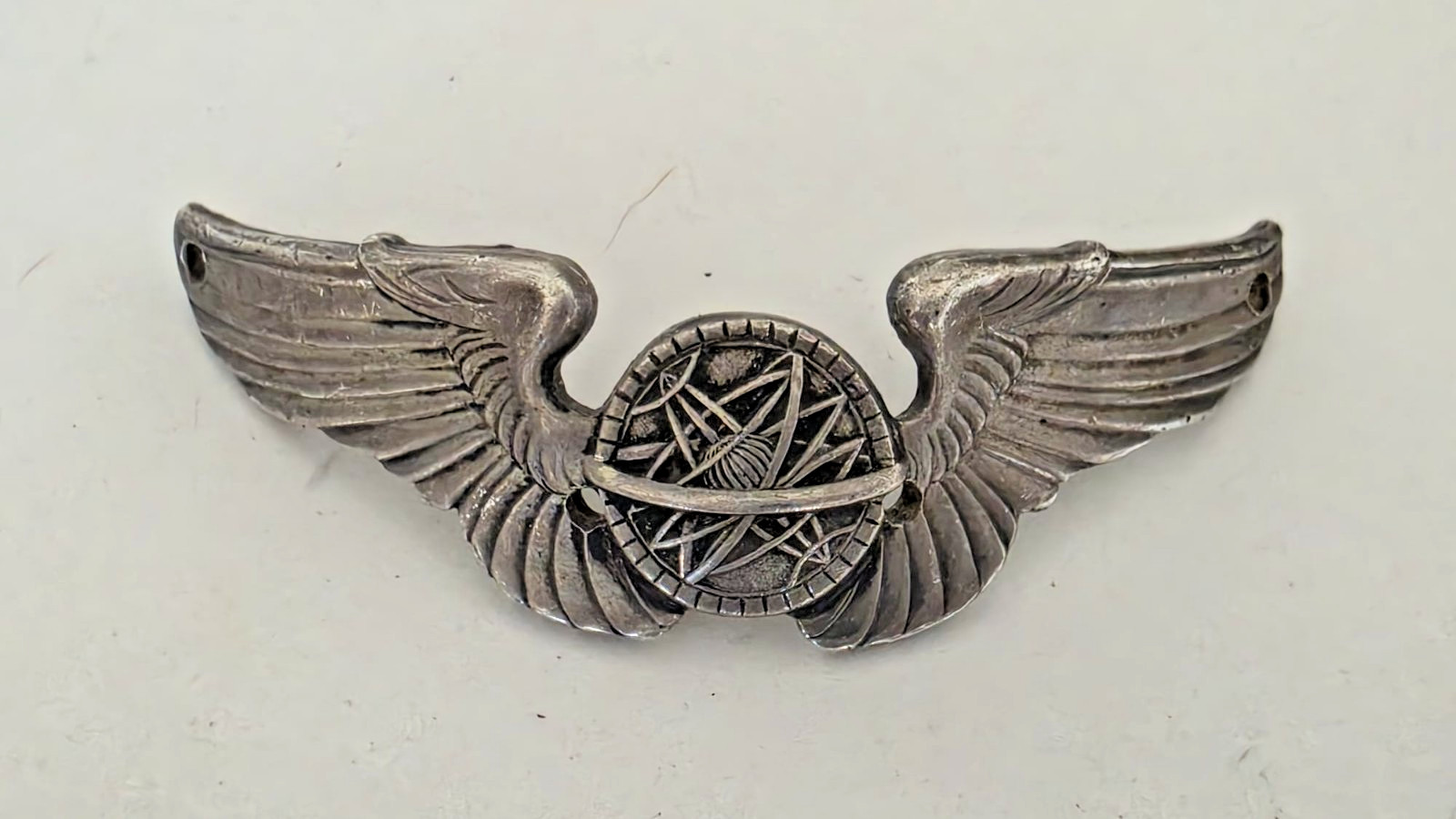 Vintage Amico Sterling Silver WWII USAAF Air Force 3” Navigators Wings 19.65g Vintage Amico Sterling Silver WWII USAAF Air Force 3” Navigators Wings 19.65g