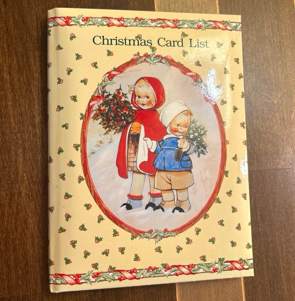 Enesco 1988 Vintage Christmas Card List Name & Address Book Booklet Enesco 1988 Vintage Christmas Card List Name & Address Book Booklet
