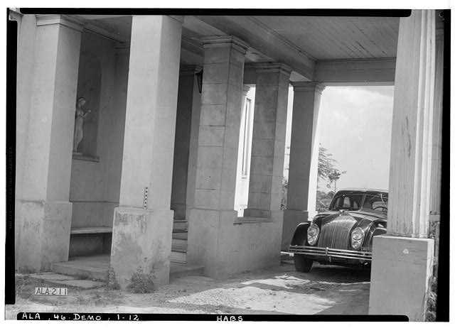 Demopolis Alabama Gaineswood 1936 Porte Cochere House Columns Car HABS