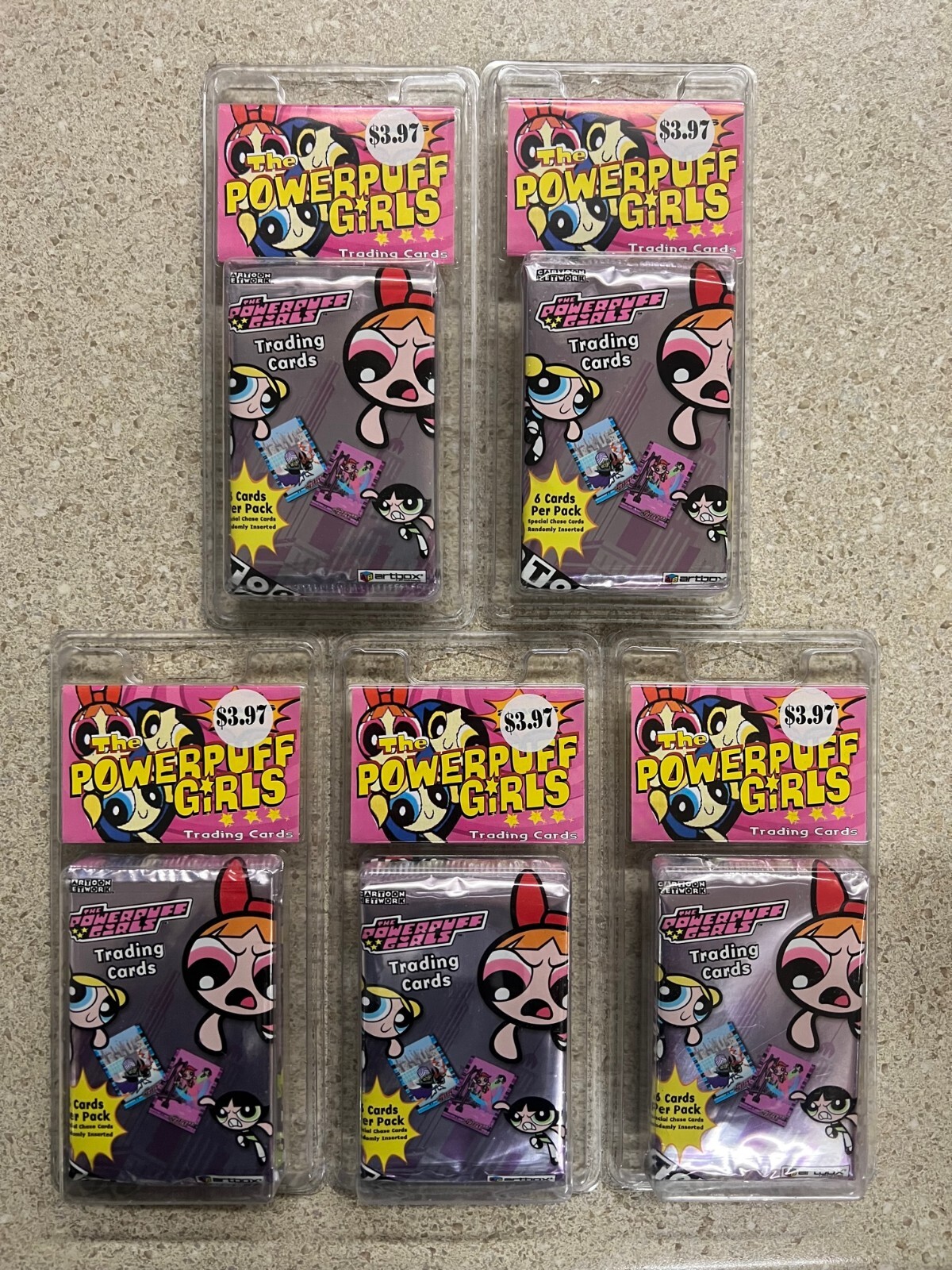 Lot of 5 Powerpuff Girls Trading Card pack 2ct New (10 packs total) Lot of 5 Powerpuff Girls Trading Card pack 2ct New (10 packs total)