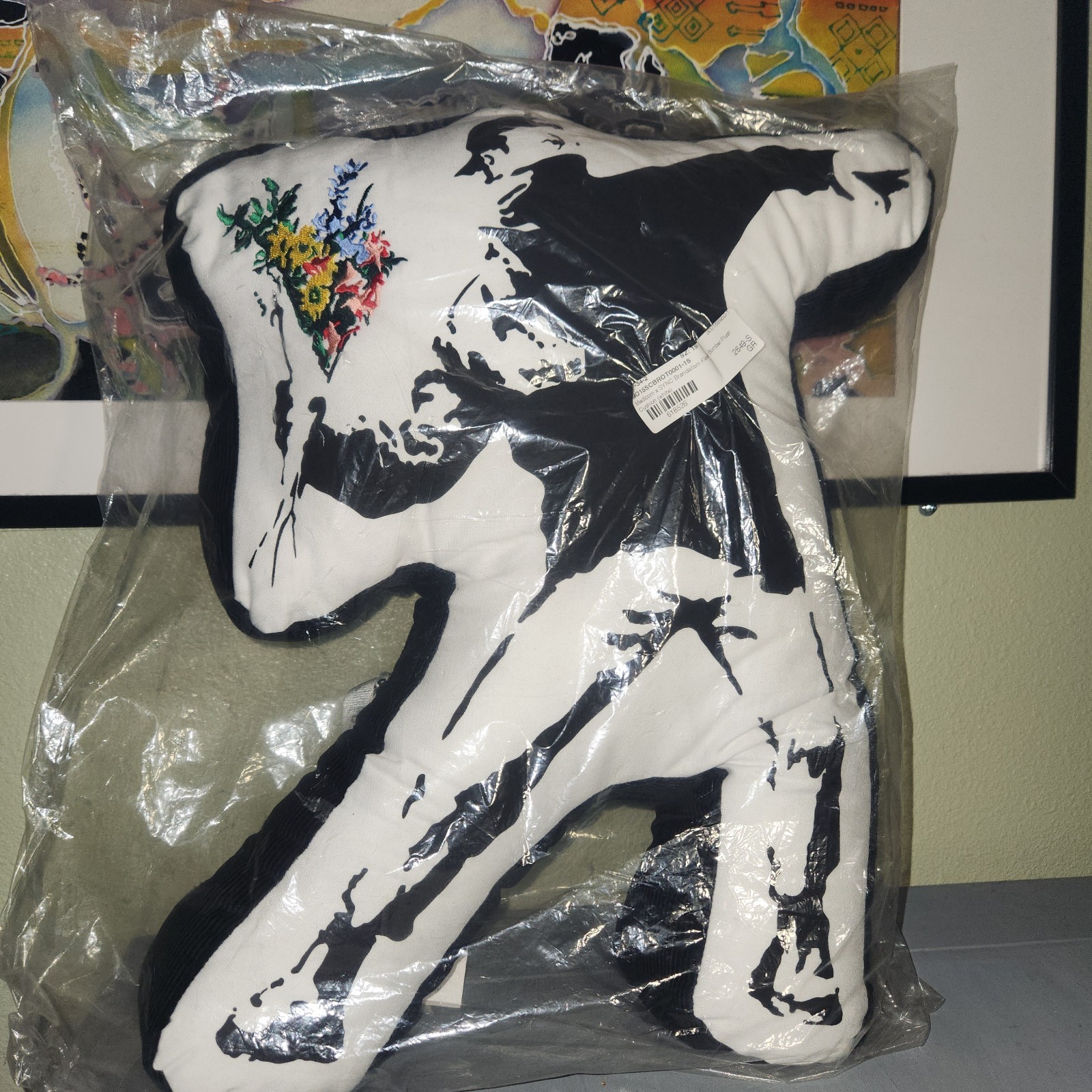 Banksy x Medicom x Sync Brandalism Pillow Plush Cushion Art NWT Flower Bomber Banksy x Medicom x Sync Brandalism Pillow Plush Cushion Art NWT Flower Bomber