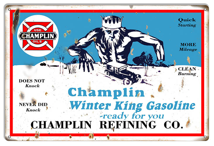 Champlin Gasoline Reproduction Motor Oil Metal Sign 12x18 Champlin Gasoline Reproduction Motor Oil Metal Sign 12x18