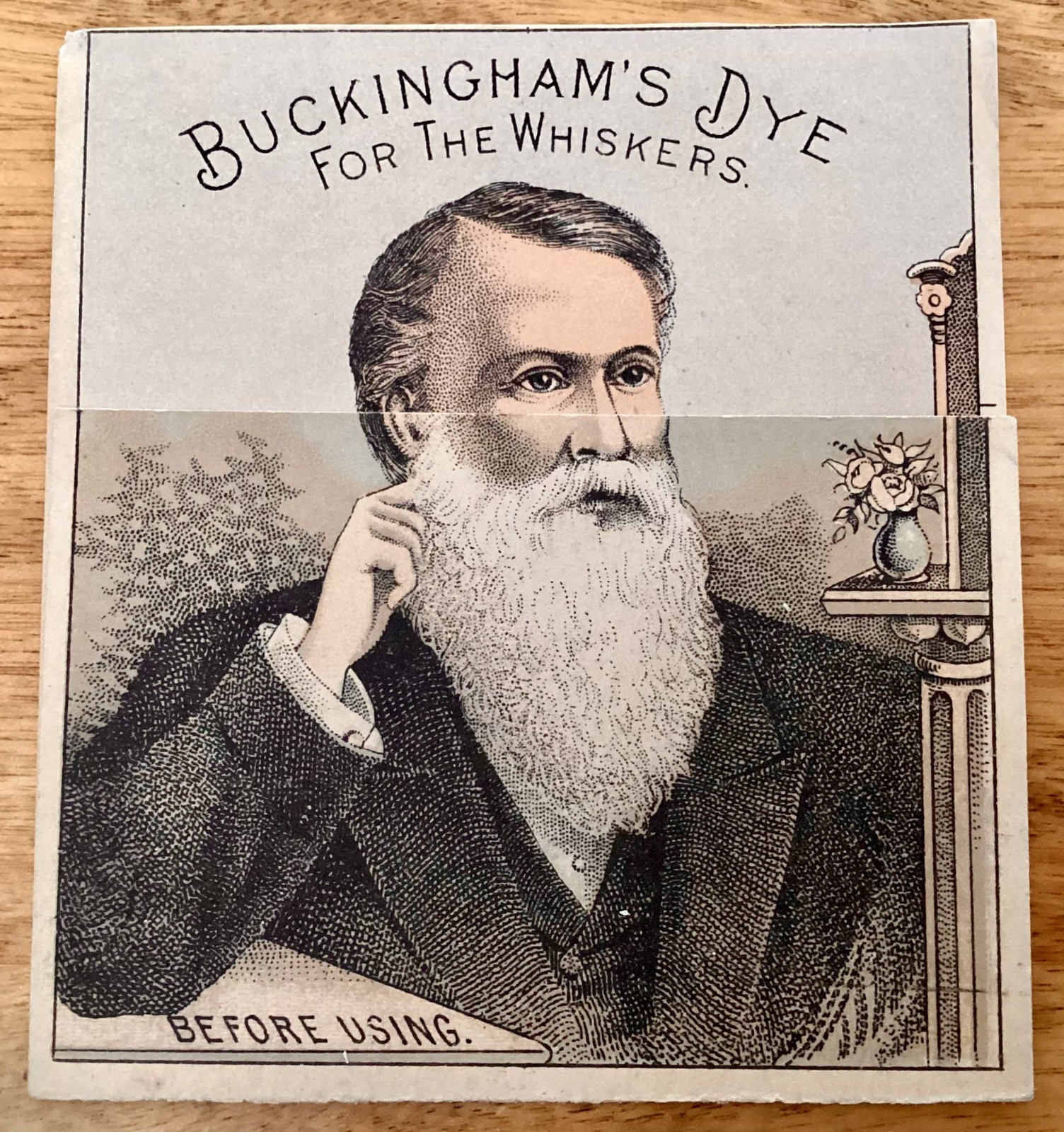 1880’s Mechanical Victorian Trade Card-Buckingham’s Dye for the Whiskers, #1 1880’s Mechanical Victorian Trade Card-Buckingham’s Dye for the Whiskers, #1