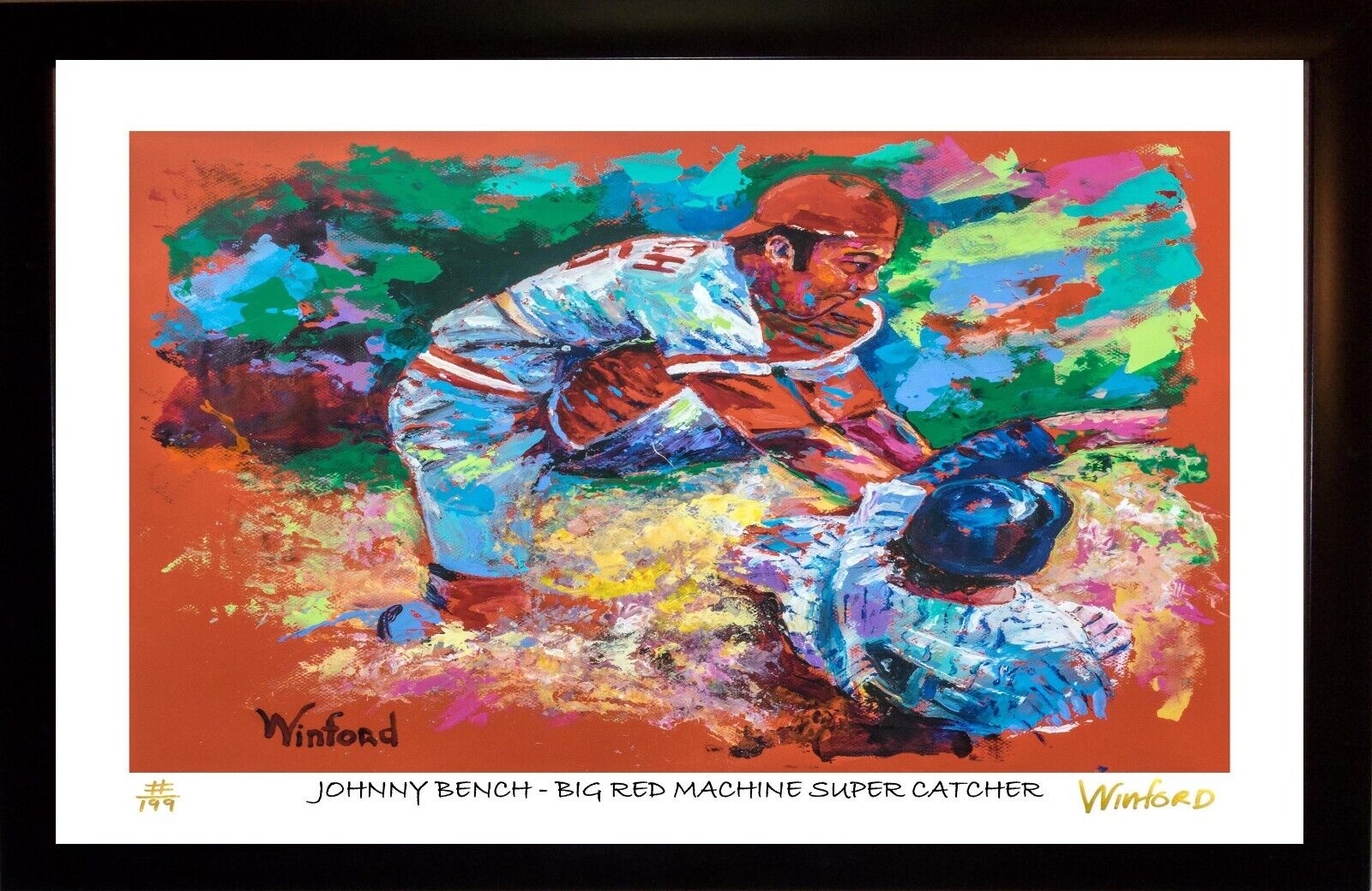 Sale JOHNNY BENCH L.E. Premium Art Print, By Winford Was 99.95 Now 49.95