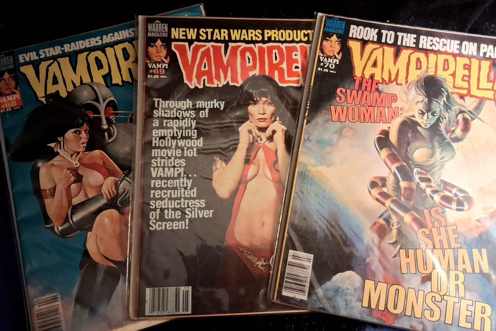 Vampirella Magazine Lot Issues 68 69 70 Warren Publishing 1978 Vintage Horror Vampirella Magazine Lot Issues 68 69 70 Warren Publishing 1978 Vintage Horror