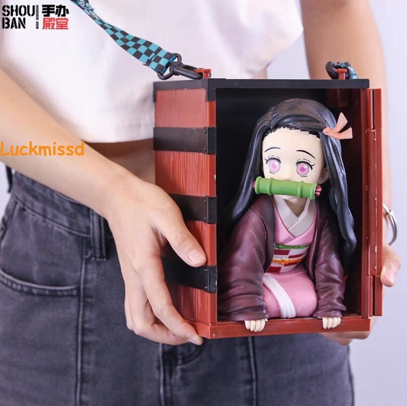 Demon Slayer Kamado Nezuko PVC Figure Popcorn Bucket Decoration Model Toy 22cm 
