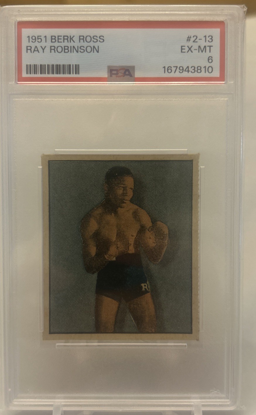 1951 BERK ROSS #2-13 RAY ROBINSON PSA 6 Graded In New Slab.