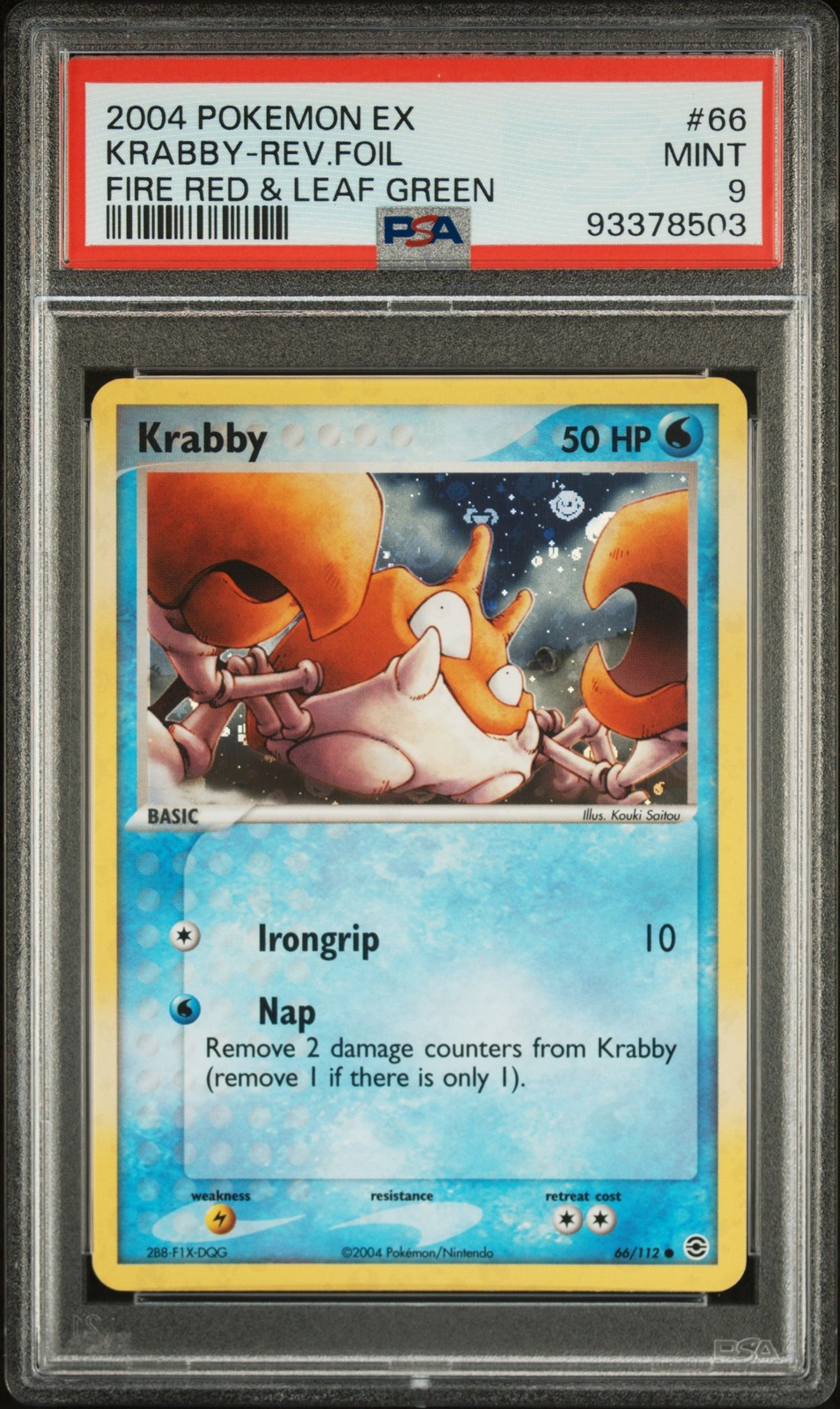 PSA 9 KRABBY 66 | Fire Red & Leaf Green Reverse Holo Pokemon Card PSA 9 KRABBY 66 | Fire Red & Leaf Green Reverse Holo Pokemon Card