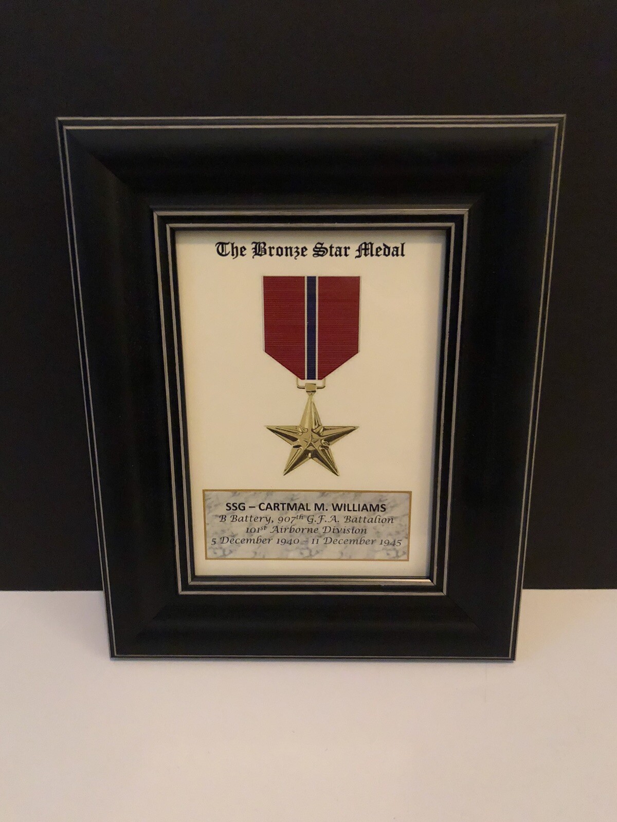 THE BRONZE STAR MEDAL ~ Beautiful 5x7 Medal Print with Rank, Name, Unit, etc.