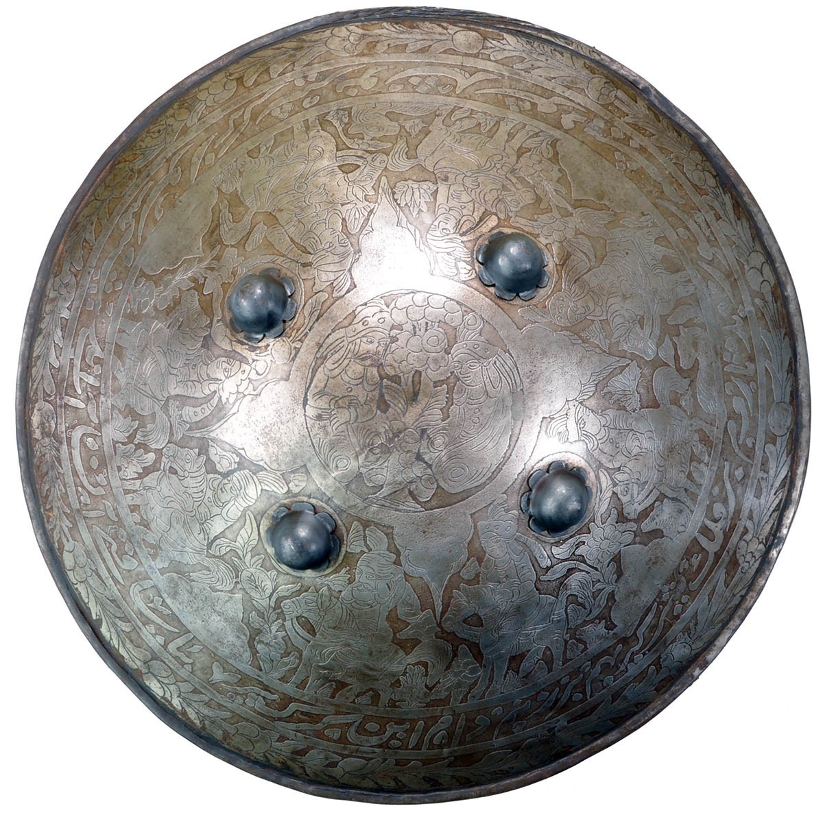19TH CENTURY VICTORIAN PERIOD INDO-PERSIAN SHIELD WITH QURAN INSCRIPTION