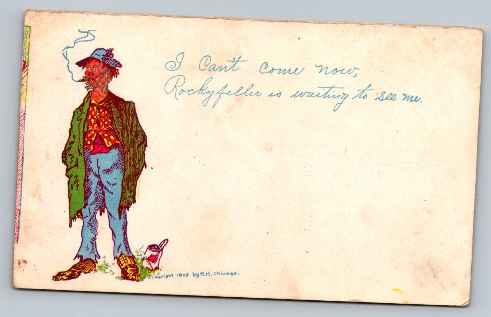 c1901 I Cant Come Now Rockyfeller Is Waiting To See Me Vintage Postcard c1901 I Cant Come Now Rockyfeller Is Waiting To See Me Vintage Postcard