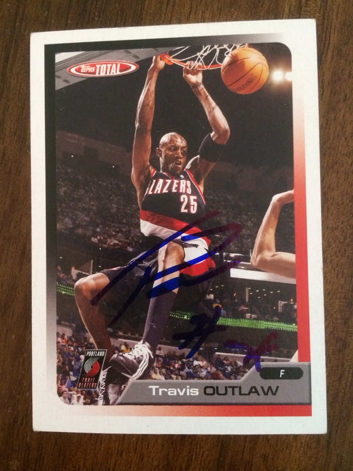 Travis Outlaw Signed Nba Trading Card