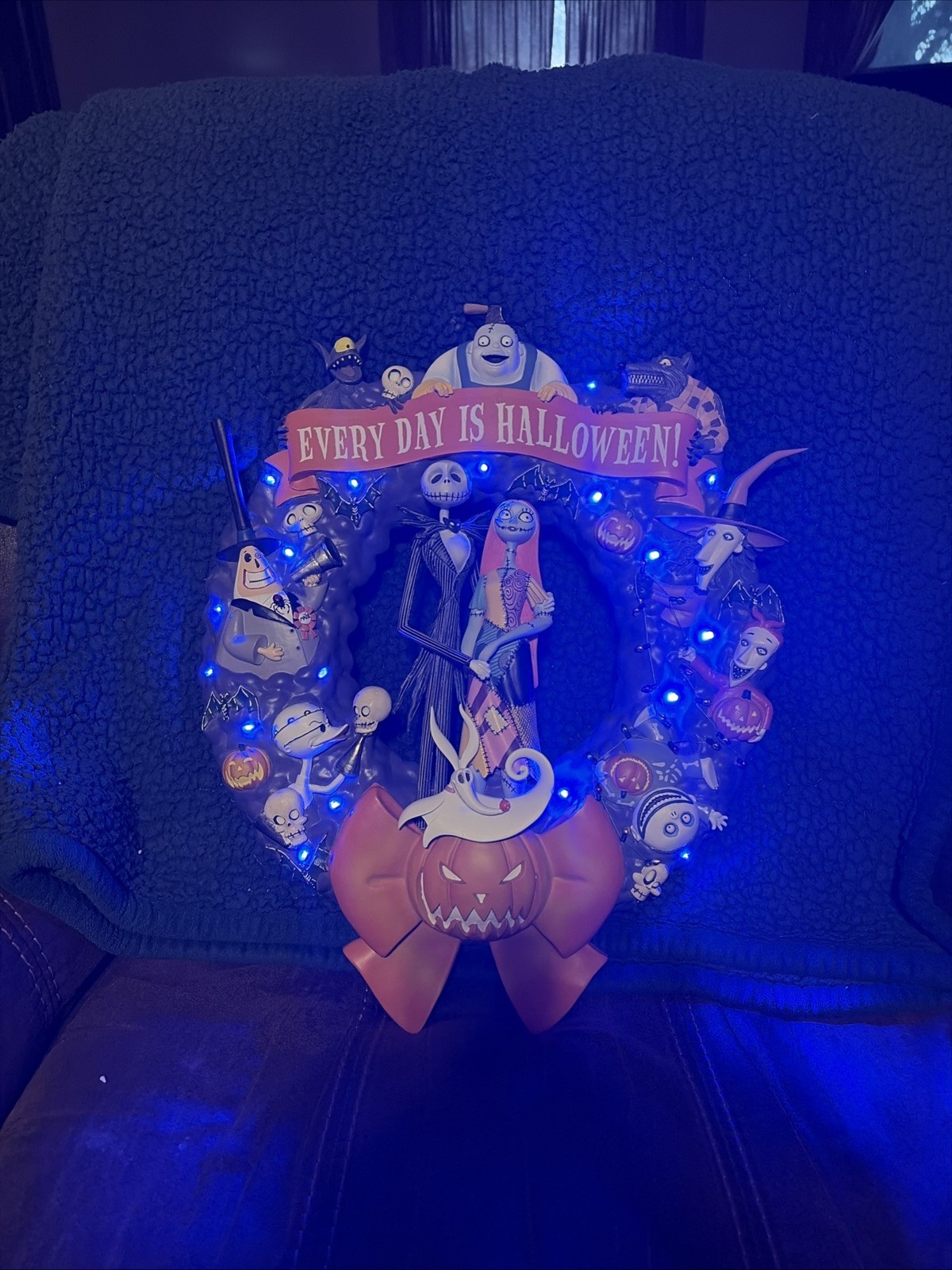 Disney Nightmare Before Christmas Jack Sally Halloween Wreath Figurine 2022 Disney Nightmare Before Christmas Jack Sally Halloween Wreath Figurine 2022