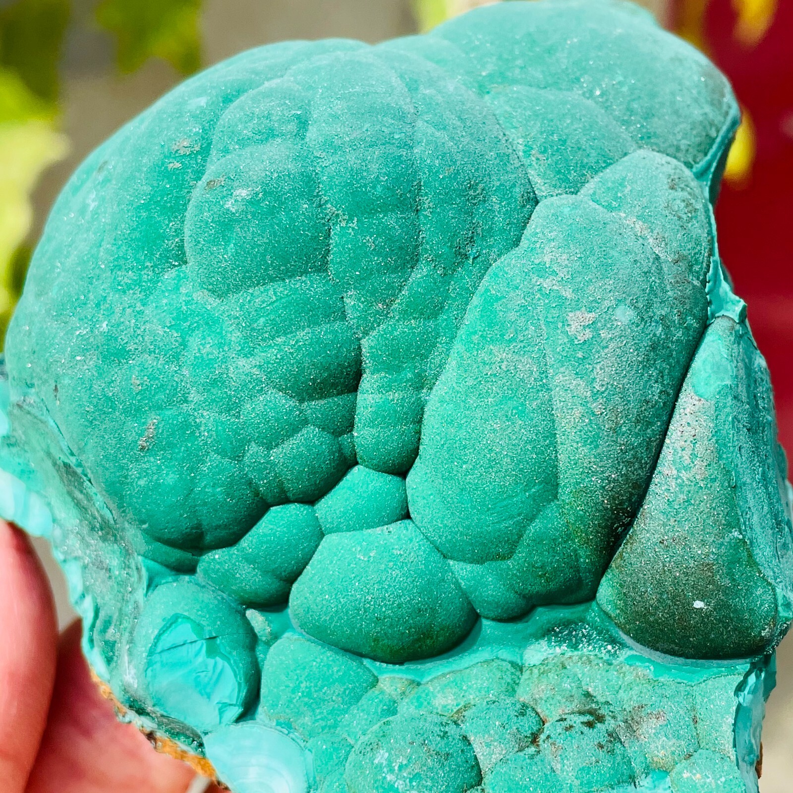695g Top Green Velvet Silky Malachite Quartz Crystal Fibrous Botryoidal Specimen