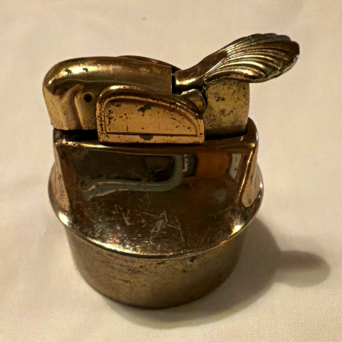 Vintage Evans Round Brass Tabletop Lighter Insert Replacement Part USA Used Vintage Evans Round Brass Tabletop Lighter Insert Replacement Part USA Used