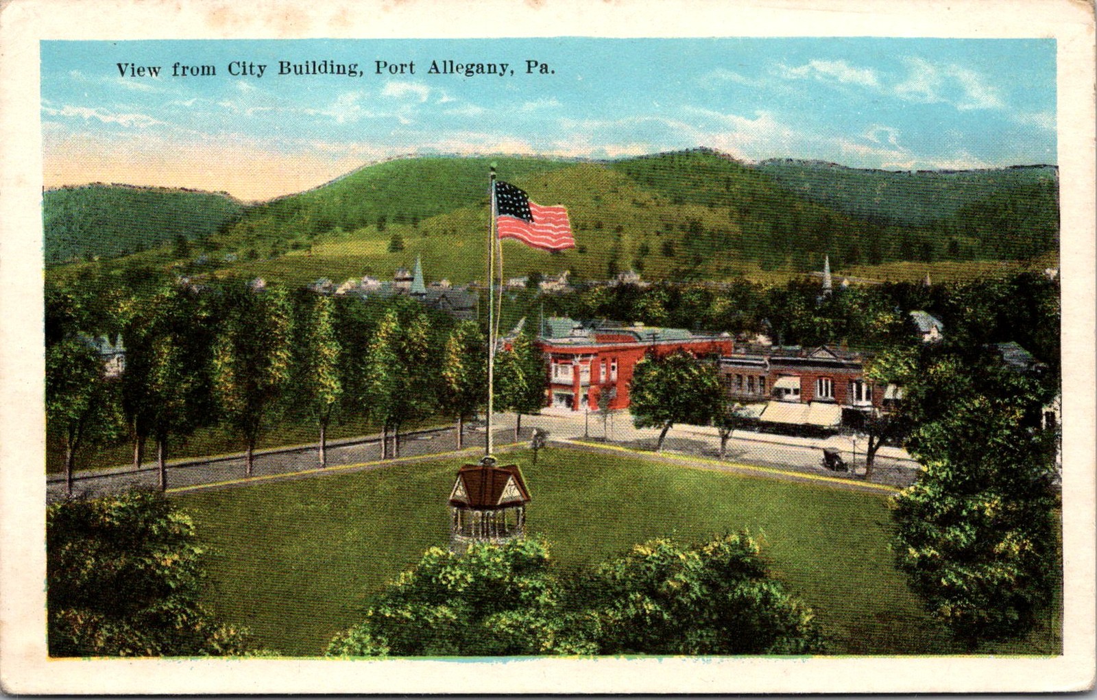 View from City Building Port Allegany PA Vintage Postcard 5P21-7 View from City Building Port Allegany PA Vintage Postcard 5P21-7