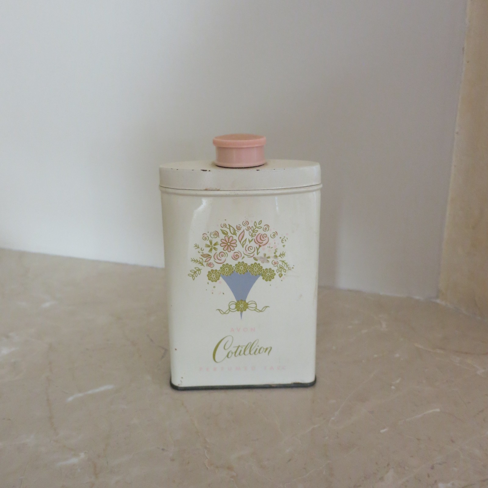 Vintage Avon Cotillion Perfumed Talc Tin Vintage Avon Cotillion Perfumed Talc Tin