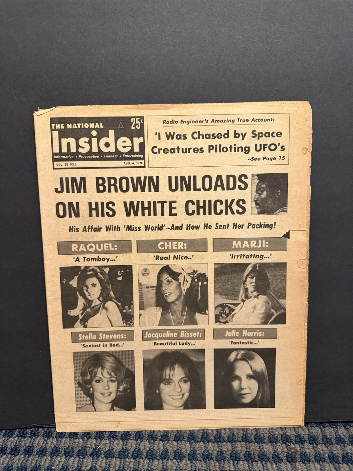 1974 Aug 4th The National Insider Newspaper, Jim Brown, Jaqueline Bisset (VRN10H 1974 Aug 4th The National Insider Newspaper, Jim Brown, Jaqueline Bisset (VRN10H