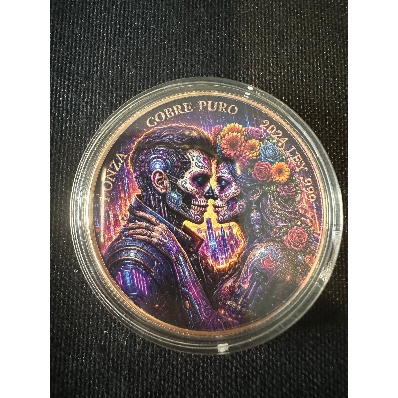 2024 Cobre Puro Day of the Dead 1 oz .999 Fine Copper Coin Colorized 2024 Cobre Puro Day of the Dead 1 oz .999 Fine Copper Coin Colorized