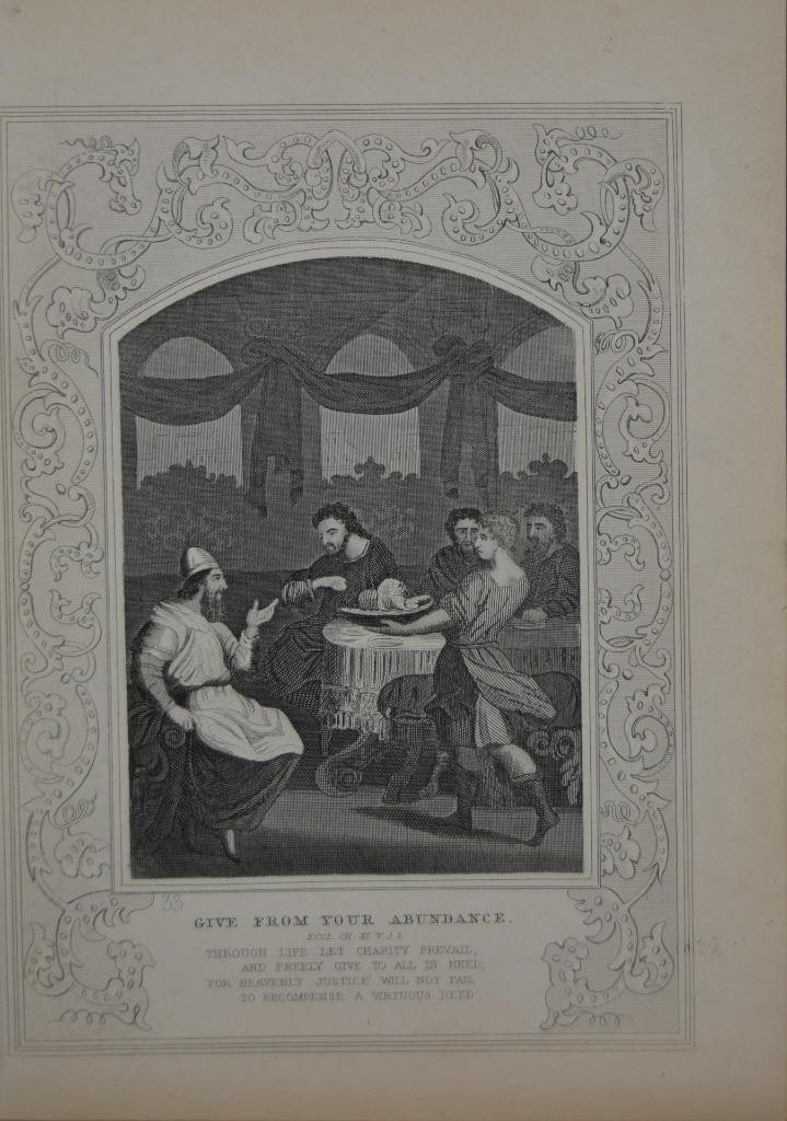 Antique Religious Art Give From Your Abundance 1860 Engraving Christianity Antique Religious Art Give From Your Abundance 1860 Engraving Christianity